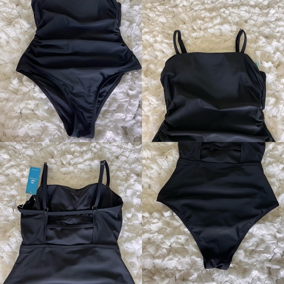 NWT Women's Shirred Strappy Cutout One Piece Swimsuit SIZE SMALL - Picture 15 of 16